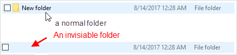 Create an invisible folder that without any name and icon