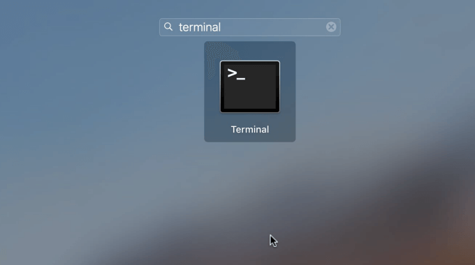 Open the terminal app