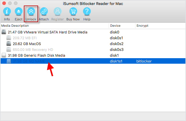 select bitlocker drive and click unlock