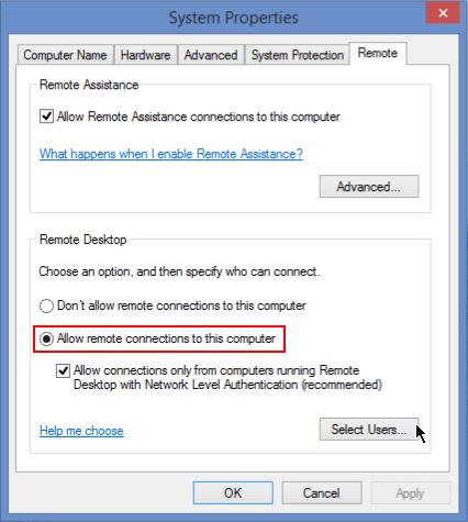 Allow remote connectiion