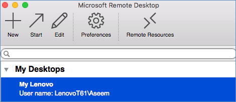 Start Remote Desktop