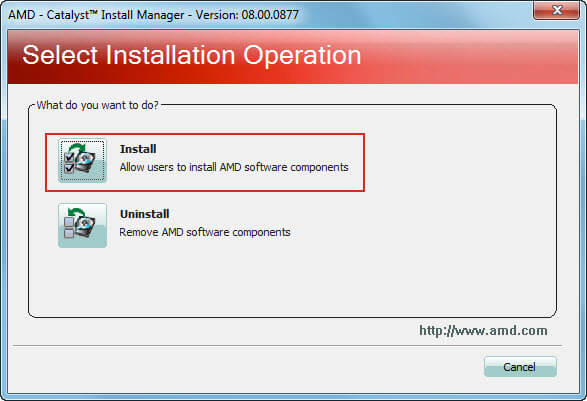 Select Install option