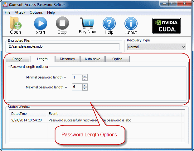 Password length options