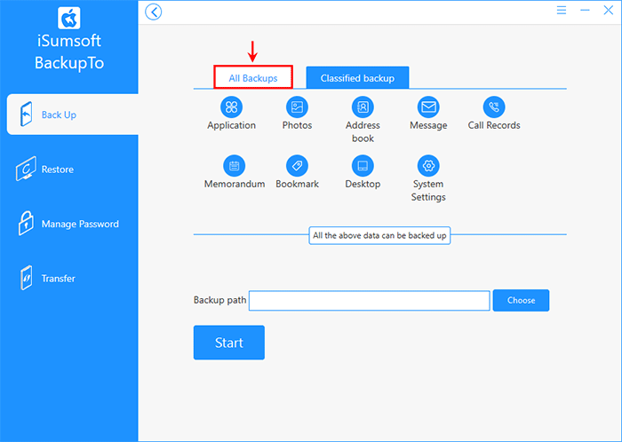 select All Backups