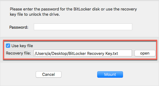 use bitlocker recovery key file
