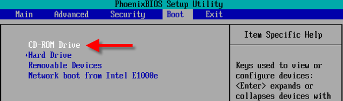 boot from the boot disk