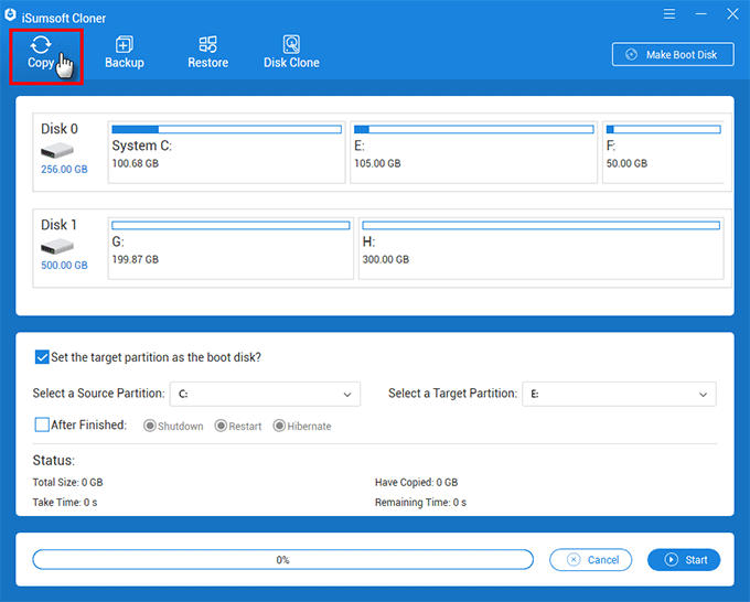 iSumsoft Cloner 3.1.1.1 Click-copy-option