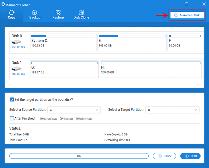 iSumsoft Cloner 3.1.1.1 Make-boot-disk