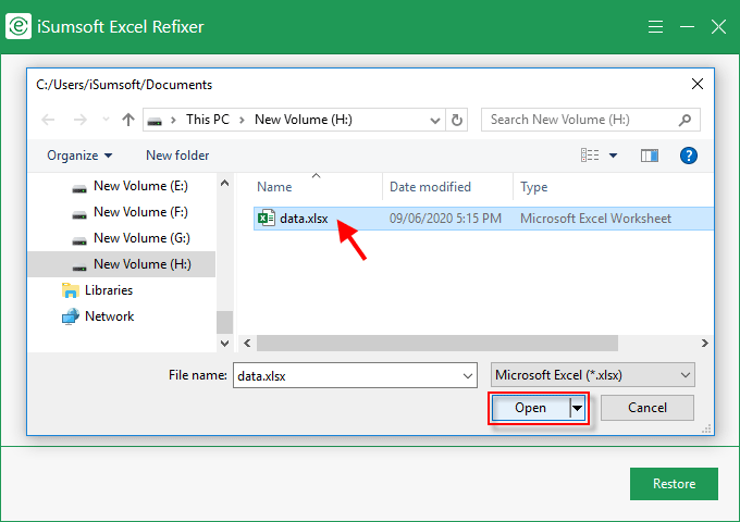 add Excel file