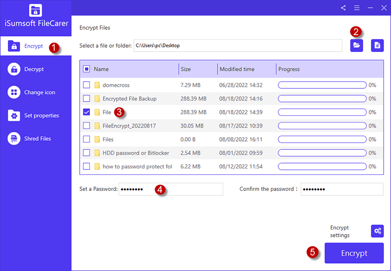 Encrypt a folder