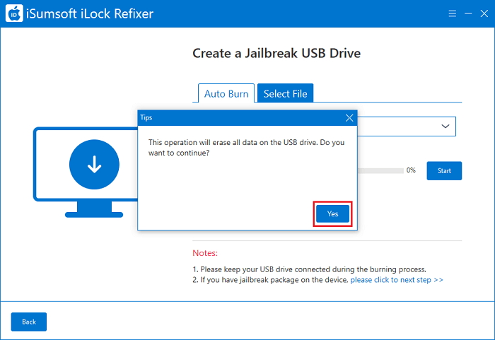 click-yes-to-erase-all-data