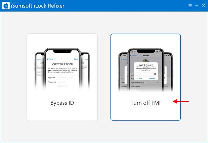 select Turn off FMI