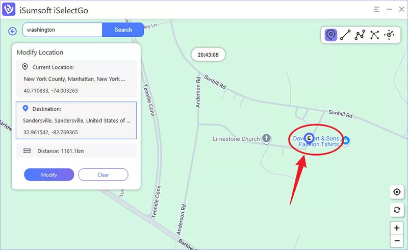 select target location