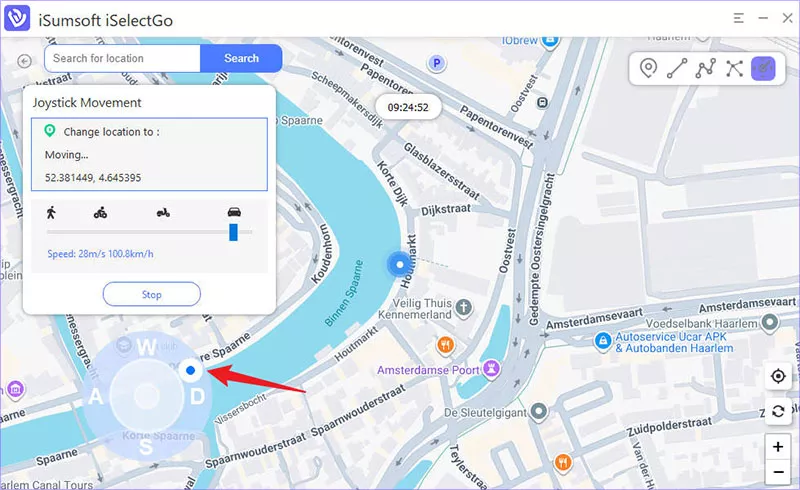 start joystick movement