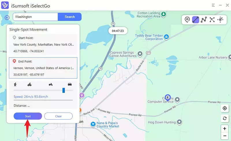 start single-spot movement