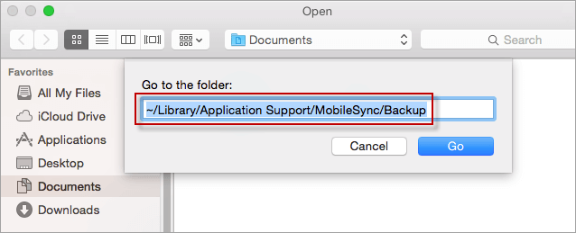navigate to itunes backup folder