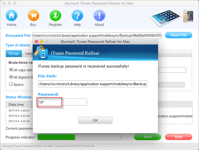 itunes backup password is recovered