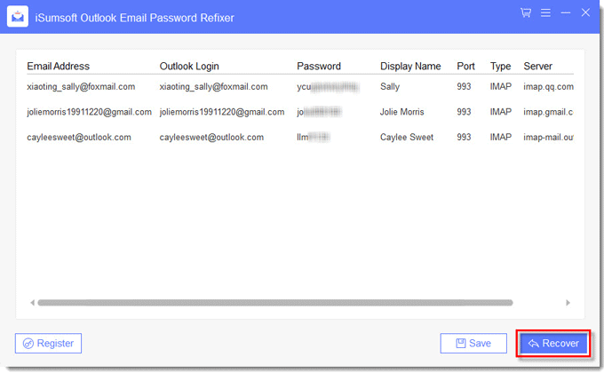 reveal email account passwords
