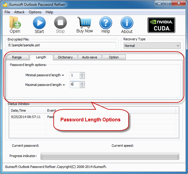 password length options