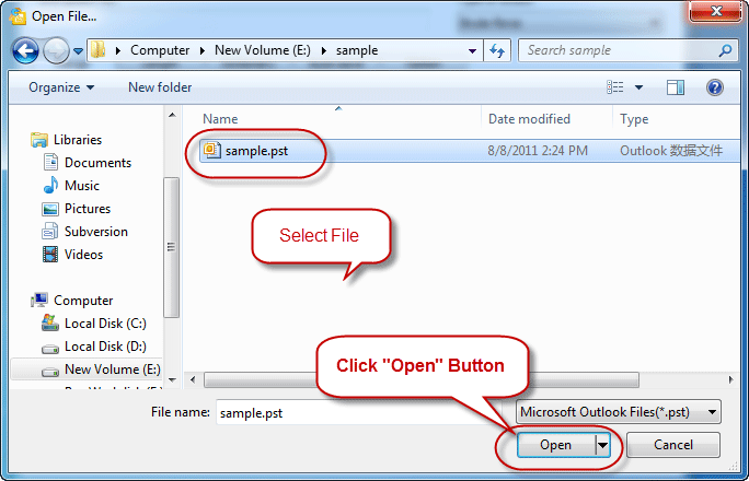select file
