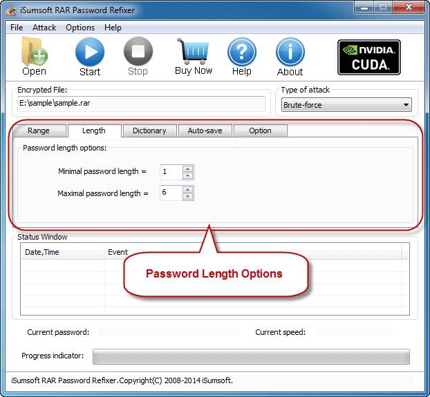 password length options