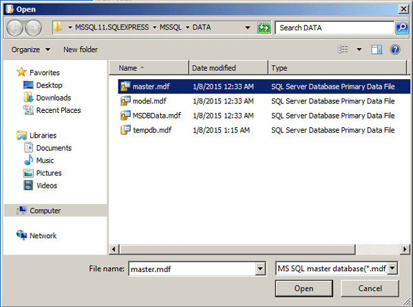 master.mdf file