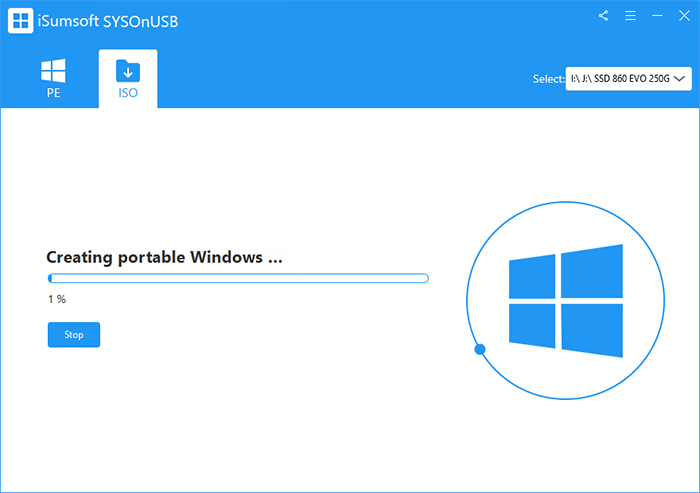 creating portable Windows from ISO file