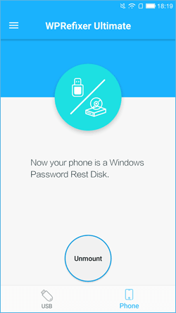your phone is a windows password reset disk