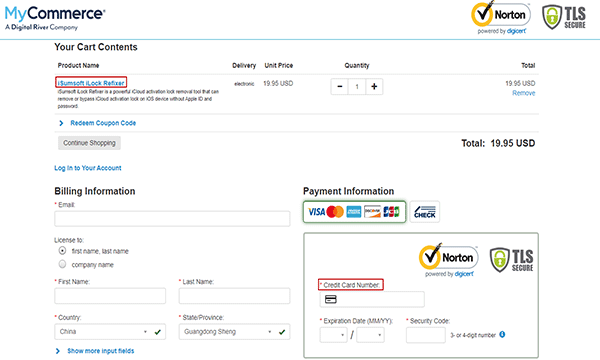 credit card payment