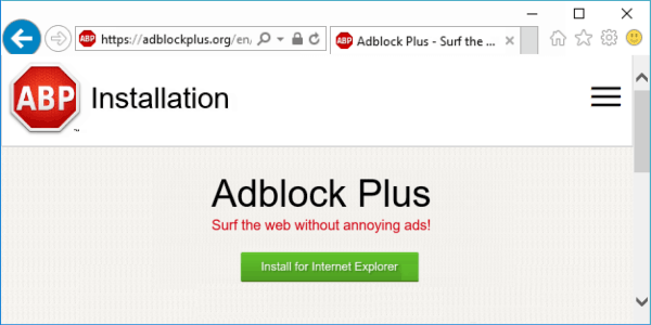 Install Adblock PLus for IE 