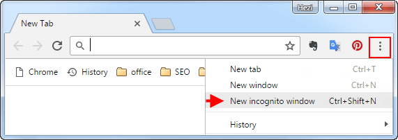 Open new incognito window