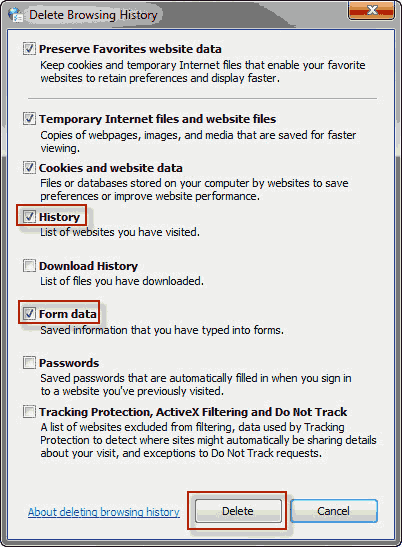 Internet Explorer Not Saving History Settings