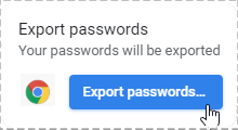 Export Chrome saved password