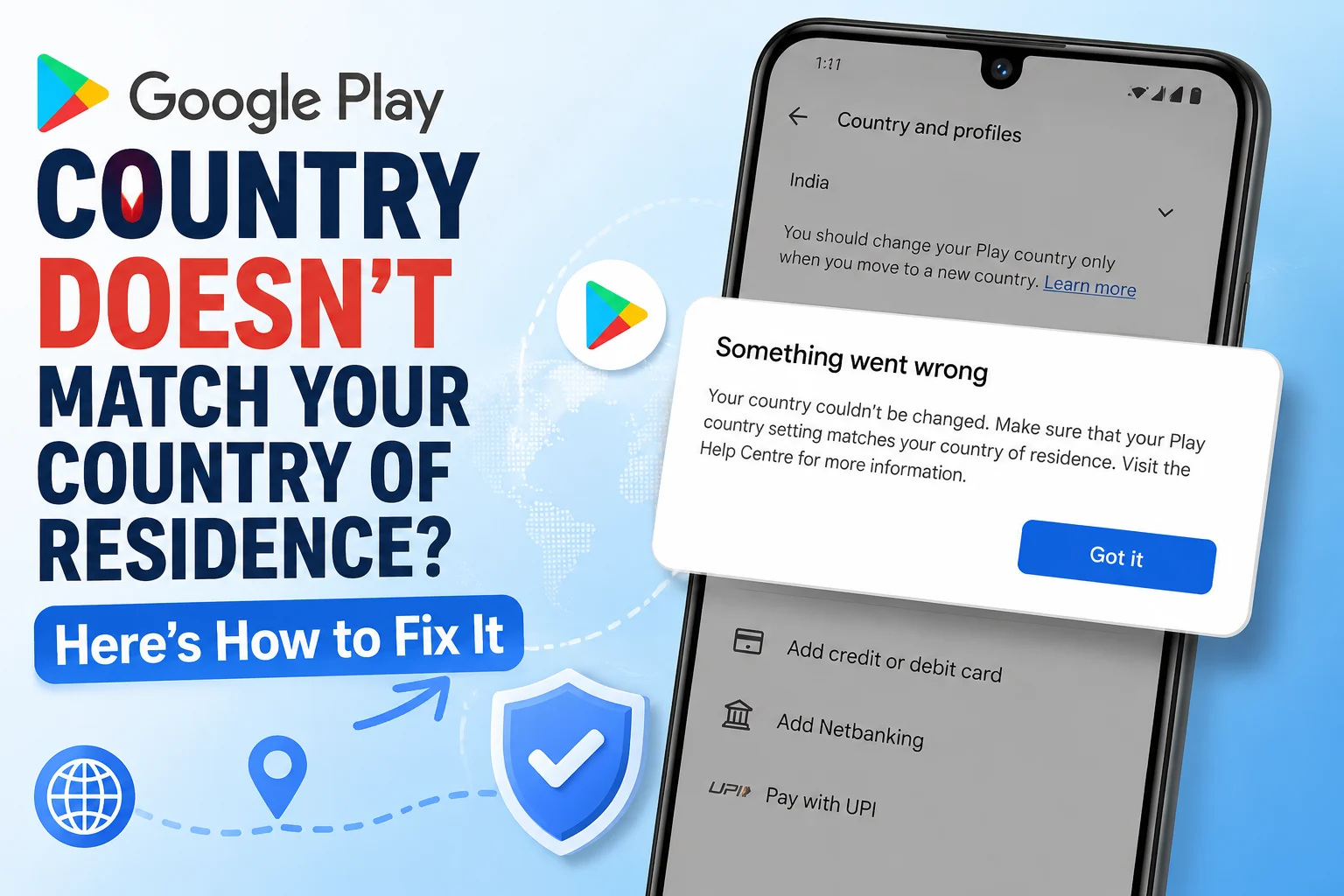 fix Google Play country mismatch