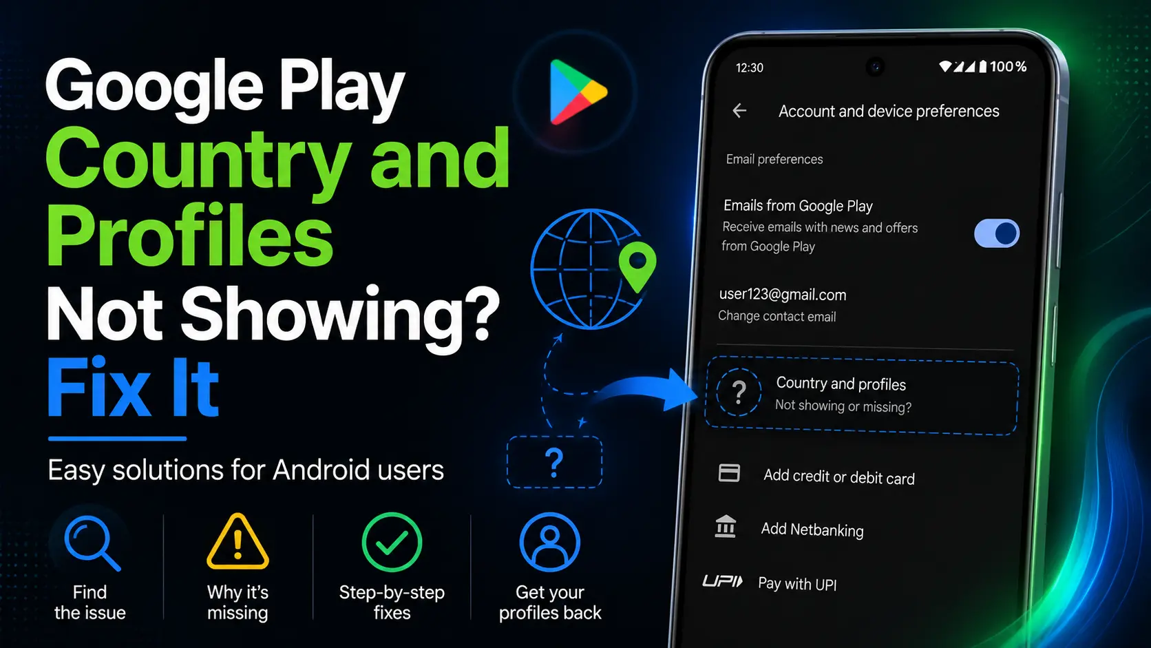 Google Play Country and profiles not showing
