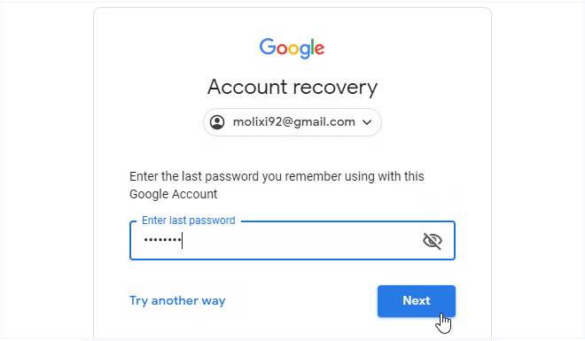 Enter last password