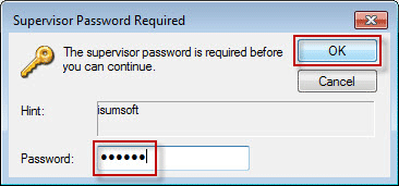 Type supervisor password
