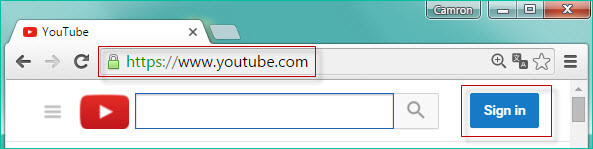 sign into YouTube account