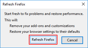 Refresh firefox