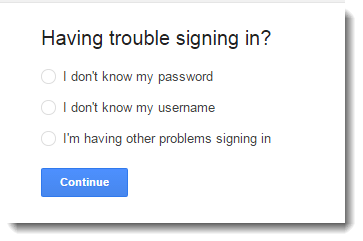 Forgot password or username