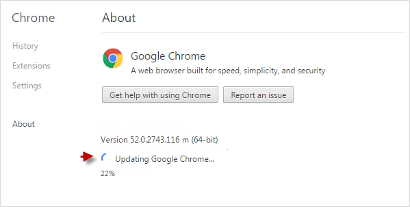 update chrome