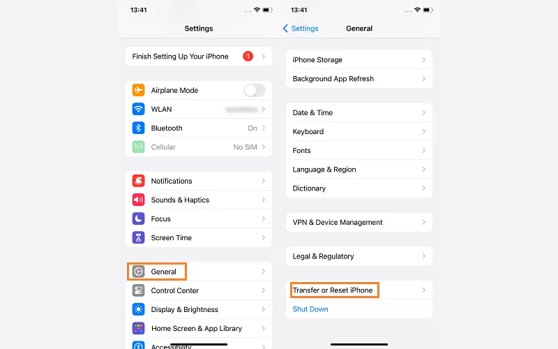 Locate Transfer or Reset iPhone