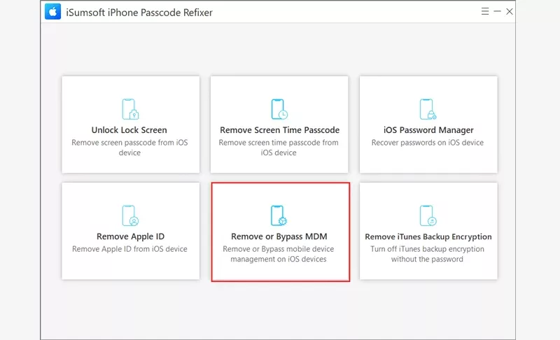 click remove or bypass mdm