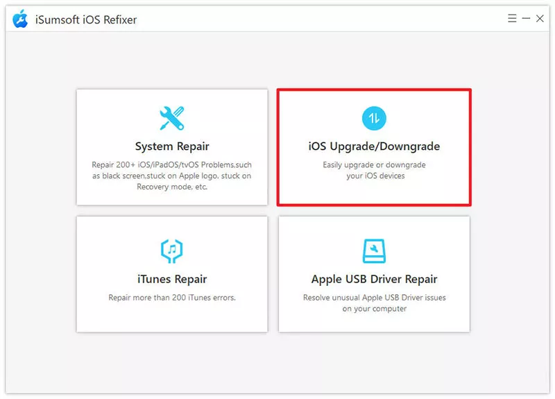 choose iOS Upgrade/Downgrade