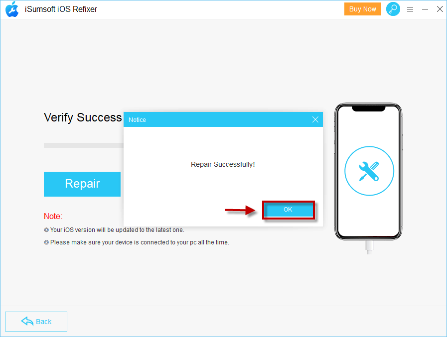 repair successful