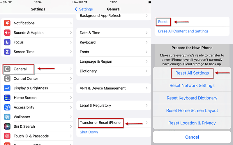 reset iphone