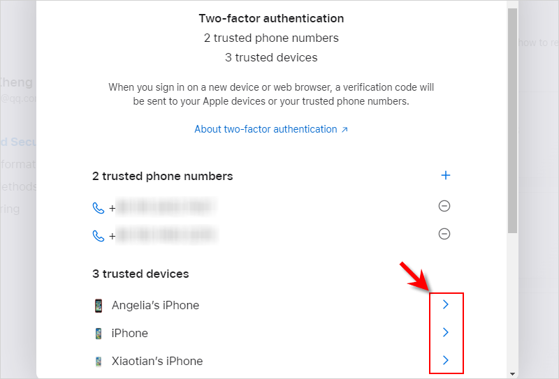 enter the trusted devices