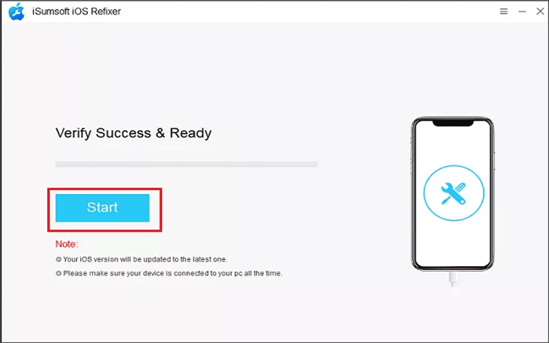 click start for verification