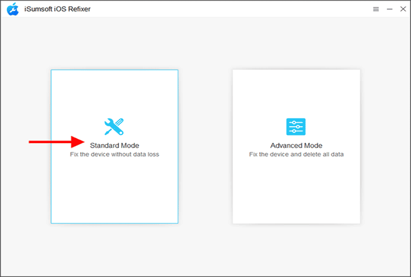 select standard mode option