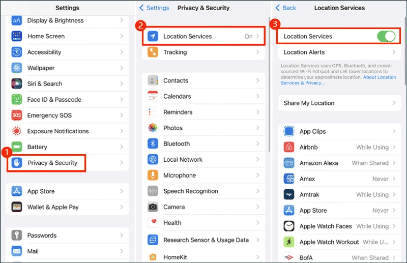 turn on location services